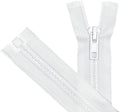 ANPURZII 2PCS #5 17 Inch White Separating Jacket Zippers for Sewing Coats, Molded Plastic Bulk Zippers(White 17" 2PCS)