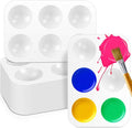 30 PCS White Plastic Watercolor Palette, 6 Well Rectangular Paint Palettes, Paint Tray Palettes, Paint Trays for Kids, for Painting, DIY Craft, Art Painting Class