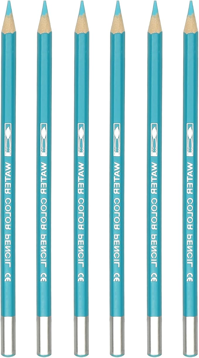 PATIKIL Watercolor Pencil, 6Pcs Water Soluble Pencils for Blending, Coloring, Sketch Drawing, Painting, Sky Blue