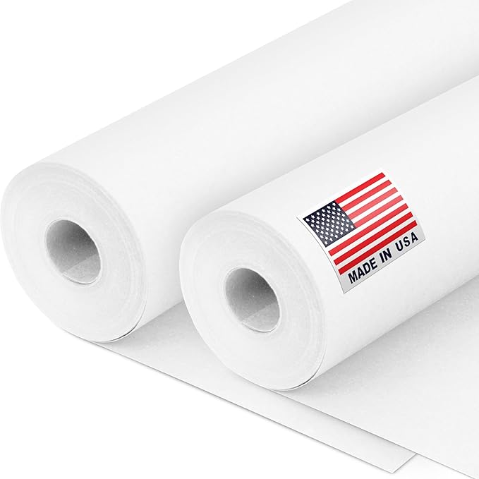 12" x 1200" (100 ft) White Kraft Paper Roll (Value Pack of 2), 45 lbs Thickness, Made in USA Colored Kraft Paper for School, Bulletin Board - Odorless, Non-Toxic, Safe for Kids