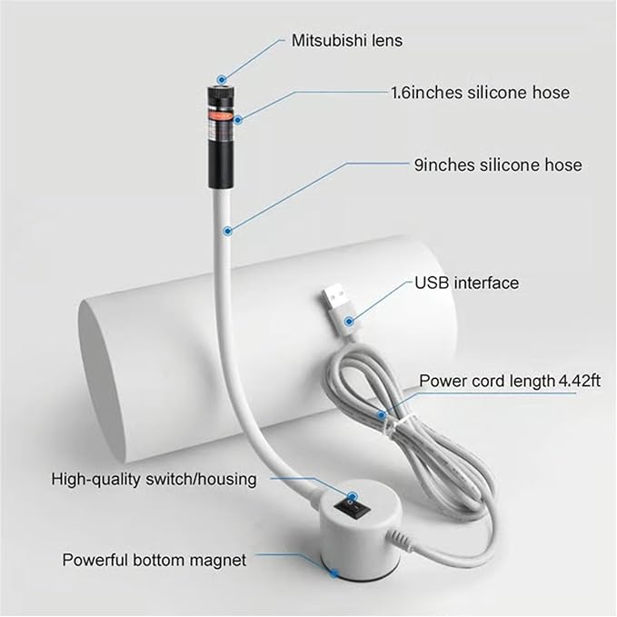 Magnetic Positioning Quilting Light for Sewing Machine, Projectable Line/Cross/Dot Projection, for Quilting, Piecing, Topstitching and Precision Sewing (Red-Origin, 5MW)