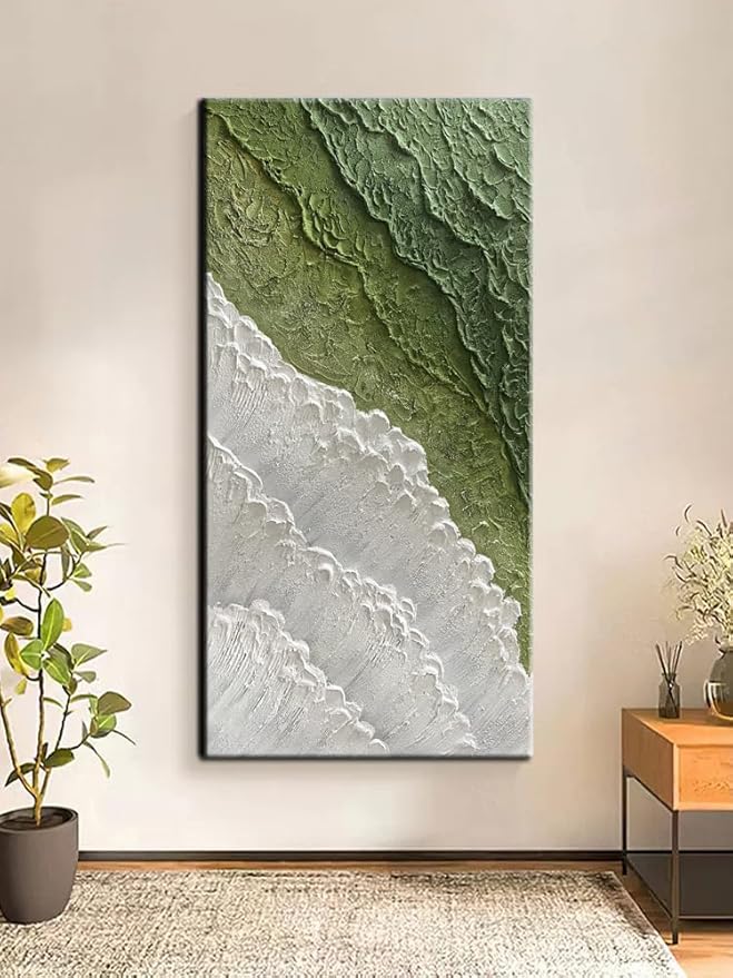 YaSheng Art- 3D Thick Texture Canvas Wall Art Hand-Painted Minimalism Abstract Artwork Oil Painting Home Decorations Modern bedroom Wall Art Ready to Hang 24x48inch