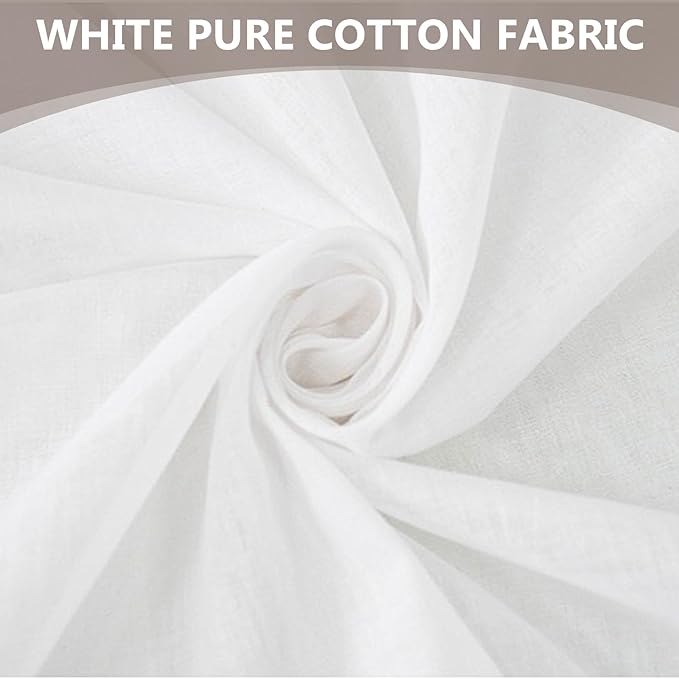 100 Pcs7x7 Inches Cotton Fabric Squares Precut Quilting Fabric Bundles White Cotton Fabrics Squares for DIY Beginners Sewing Craft