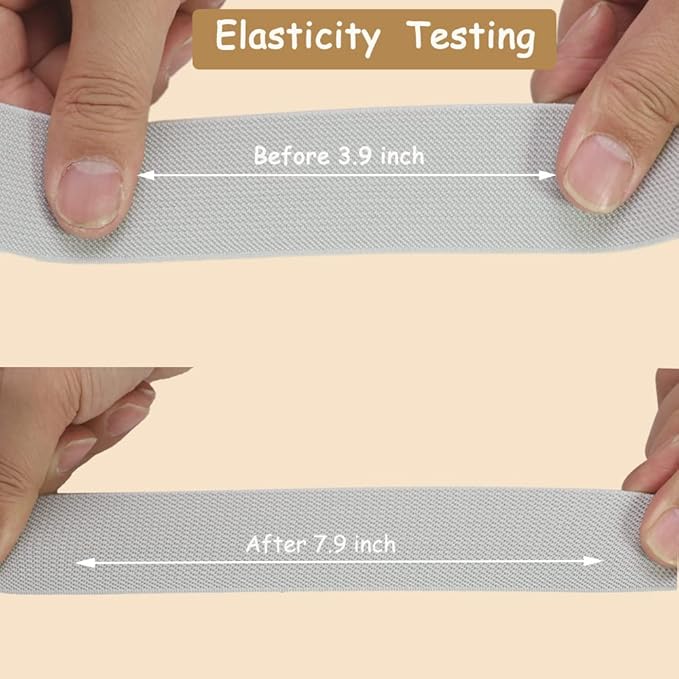 Gray Knit Elastic Band For Sewing 1-1/2 inch 10 Yards -38mm Flat Heavy Stretchy Elastic Straps Elastic Band Spool for DIY Craft-Bedspread-Clothing-Pants Waistband-Wigs-Skirts- DIY Projects
