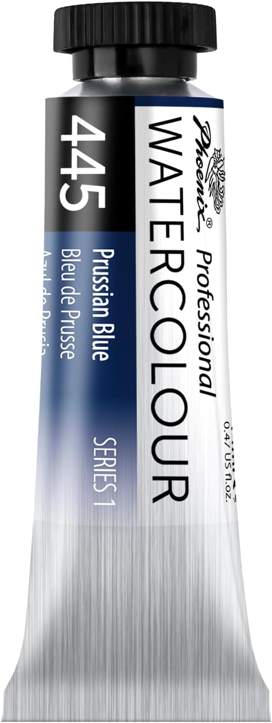 PHOENIX Professional Watercolor Paint Single Tube - 0.47 Fl Oz / 14ml - Prussian Blue
