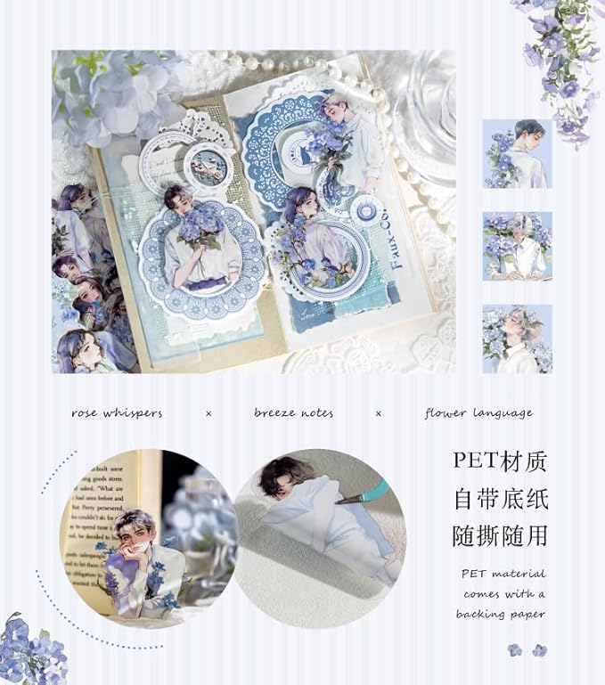 Alideco 120pcs Scrapbook Stickers Vintage Floral Beauty Figures Scrapbooking Junk Journal Crafts Embelishment Decoration Stickers (huayangnianhua)