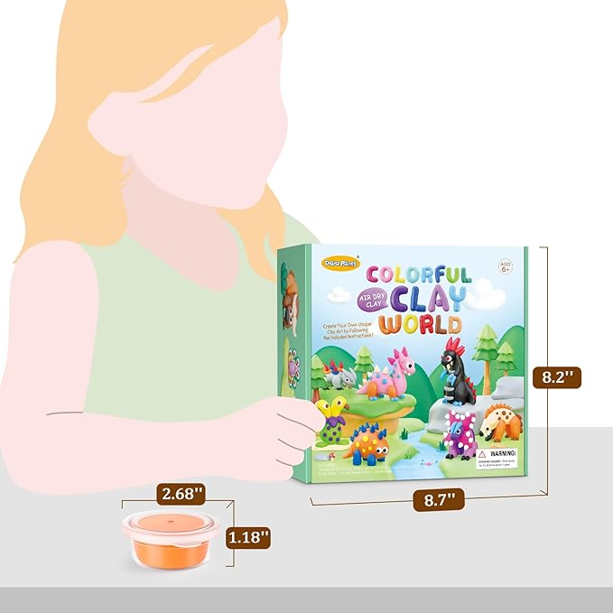 Air Dry Clay Kit for Kids - 18 Cans of Modeling Clay, 46-Page Guidebook with 26 Character Tutorials, Great Gift for Boys & Girls