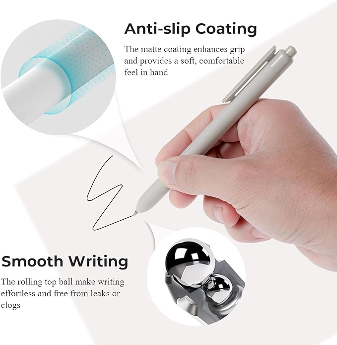 Y YOMA 4 Pcs Fine Point 0.5mm Gel Pen Black Ink Retractable Ballpoint Pen Smooth Writing Quick Dry Gel Pens Cute Aesthetic Pen Pastel Refillable Pen for School Home Office Supplies, Teal Blue