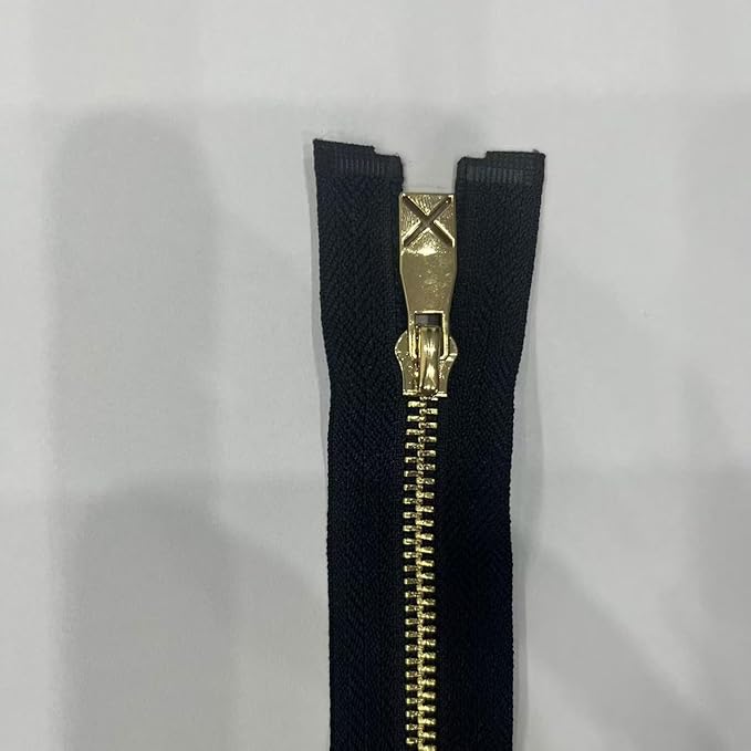 10PCS 31 Inches #5 Brass Metal Zippers Bulk, Gold Separating Zippers for Jackets, Coats, Sewing, Crafts, DIY, Jeans, Bags