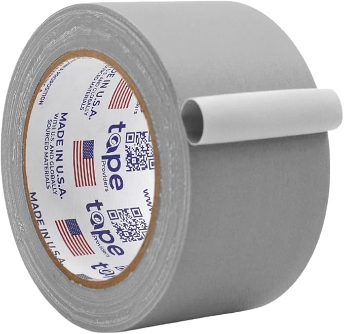 WOD GTC12 Gaffer Tape, Gray Low Gloss Finish Film, 2.5 inch x 60 ft. Residue Free, Non Reflective Cloth Fabric, Secure Cords, Water Resistant, Photography, Filming Backdrop, Production