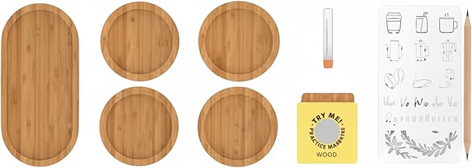 Discovery Series: Wood Engraving Kit – DIY Customizable Tray & Coasters Set for Home Décor and Gifts – Complete Crafting Kit with Stencils, Wood Carving Bit & Step-by-Step Instructions
