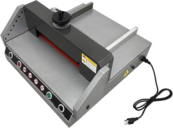 INTSUPERMAI Electric Paper Cutter A4 Desktop Paper Cutter Electric Paper Trimmers 330mm / 13in Paper Cutting Width Manual Pushing Paper with Infrared Safety Sensing for 40mm/1.57in Cutting Thickness
