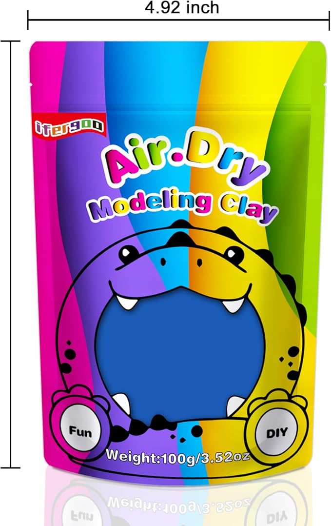 iFergoo Blue Air Dry Clay, DIY Creative Modeling Clay for Kids, Super Light Magic Clay for Kids Age 3-12, Safe & Non-Toxic, Molding Clay for Sculpting, Great Gift for Boys & Girls