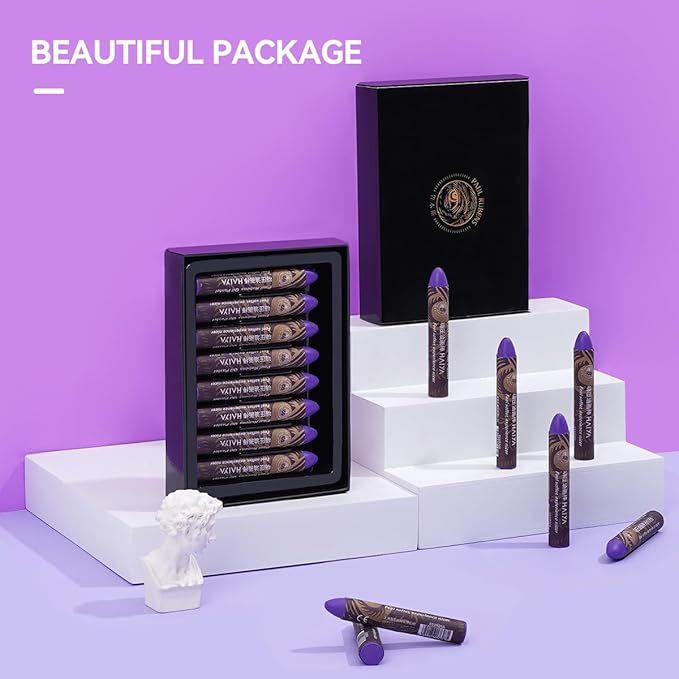 Paul Rubens Cobalt Violet Light Oil Pastels (8 Pack) - Ultra-Creamy & Blendable, Bullet Tip for Precision - Premium Art Supplies for Drawing, Sketching & Painting - Ideal for Artists & Beginners