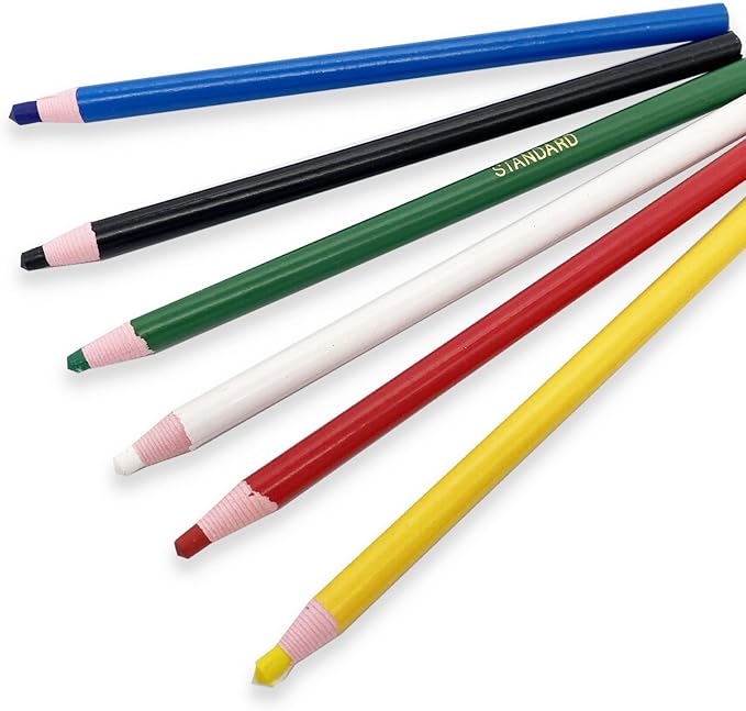 Sewing Pencil 12 PCS Colors Invisible Erasable Fabric Pencils For Leather Cut Marks, Student Drawing, Tailor Mark