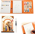 Creative Stress Relief Kit, 3-Fold Watercolor Painting Pad with Coloring Pages, Relaxation Art Set for Beginners and Hobby Artists, Portable Aquarelle Painting Book (A Set)