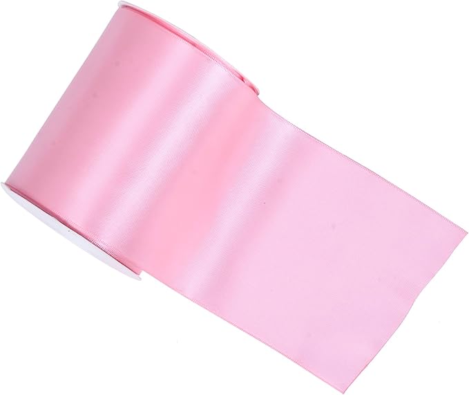 YAMA Pink Double Faced Satin Ribbon, 4 Inch 5 Yards, Great for Crafts Bows Flower Bouquet Wedding Home Decor Gift Wrapping