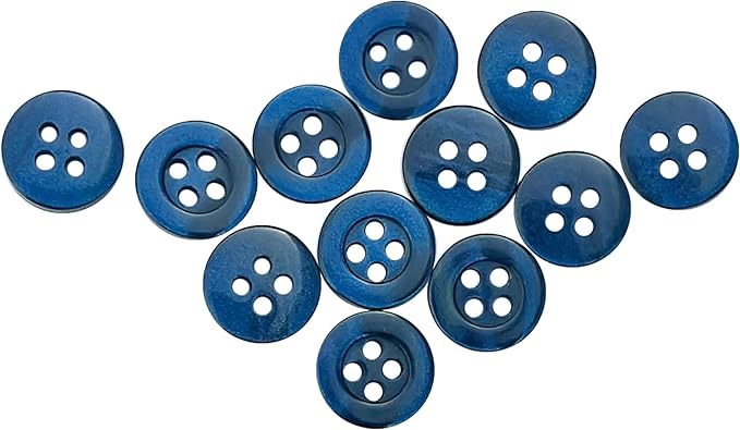 100 Pcs Navy Sewing Buttons 16L (10mm) 4 Hole Round Bulk Buttons for Clothes 0.4 inch Plastic Dark Blue Buttons for Sewing Pants Blouse Shirt Dress Skirt Shorts Replacement Decorative DIY Arts