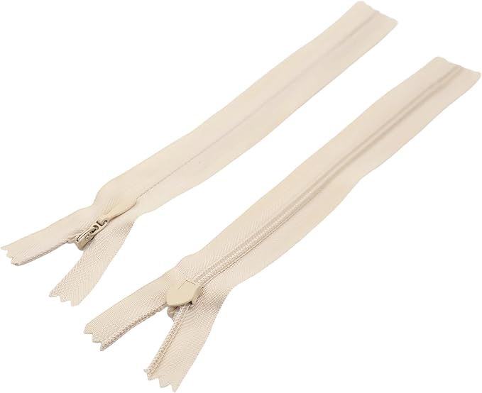 Leekayer 3# 4 Inch Invisible Zipper for DIY Tailor Sewing Craft 10cm Beige Nylon Zippers Closed End Bulk 10 PCS/Pack (Beige,4")