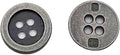 30PC Metal Buttons 4 Hole Antique Silver Round Vintage Sewing Buttons 18mm