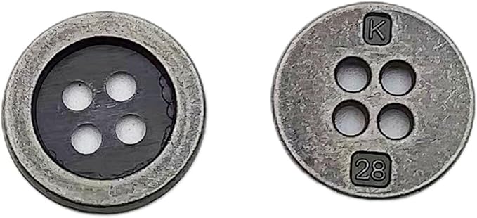 30PC Metal Buttons 4 Hole Antique Silver Round Vintage Sewing Buttons 18mm