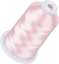 Simthread 5500Yds Embroidery Thread, 5000M High-Yardage 40WT 100% Polyester Thread – 170+ Vivid Colors, High-Speed Rated – Compatible with Brother, Singer, Janome & More - Light Peach Pink S086