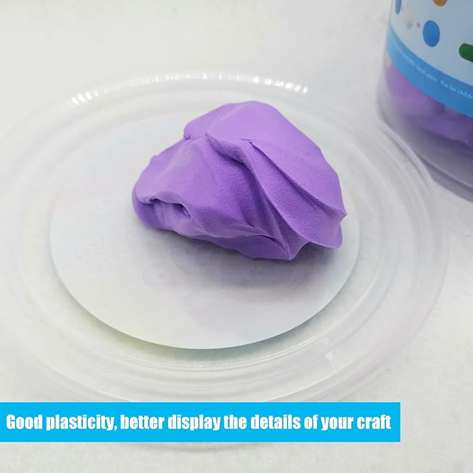 Air Dry Modeling Clay 10.5 oz Ultra Light Soft Magic Clay DIY Moulding Dough Primary Colors for Adults Kids Art Craft Kit Purple