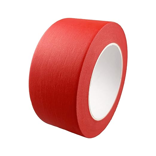 2 Inch Red Wide Masking Tape, Red Painters Tape for Home, Office, School Stationery, DIY Art, Crafts, Labeling (2 Inch X 55 Yard)
