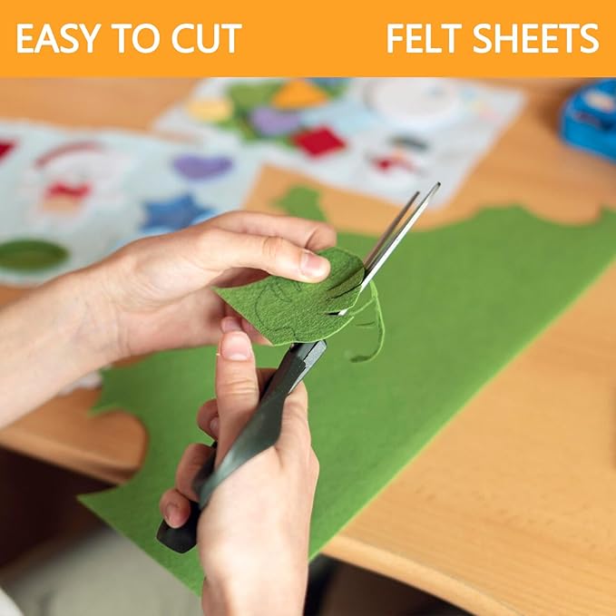 45PCS Felt Fabric Sheets Craft - 8"x 12" Assorted Colors - 1mm Thick Square Nonwoven Felt Fabric for Crafts DIY