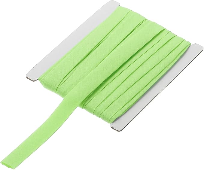MECCANIXITY 1/2 Inch Double Fold Bias Tape Continuous Bulk Cotton Bias Tape for Sewing Seaming Quilting Hemming Binding Crafts (Green 12 Yards)