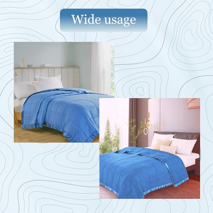 Medium Blue Satin Blanket Binding 2 Inch x 4 3/4 Yards Single Fold Tape for Quilt Edging Blue Smooth Finish Easy to Sew On Durable Trim Material Ideal for Blanket Crafts DIY Projects Sewing