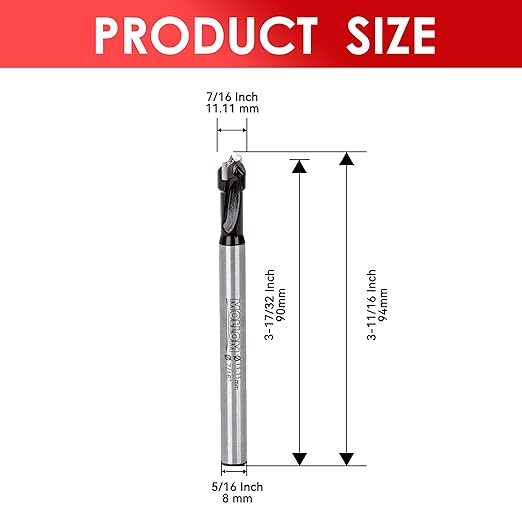 MOLLOM 7/16" (11.11mm) Forstner Drill Bit for Precise Woodworking with Durable YG8 Carbide Thickness of 1.6mm,This Hinge Cutter Tool is Ideal for Hard Wood, Plastic, Plywood