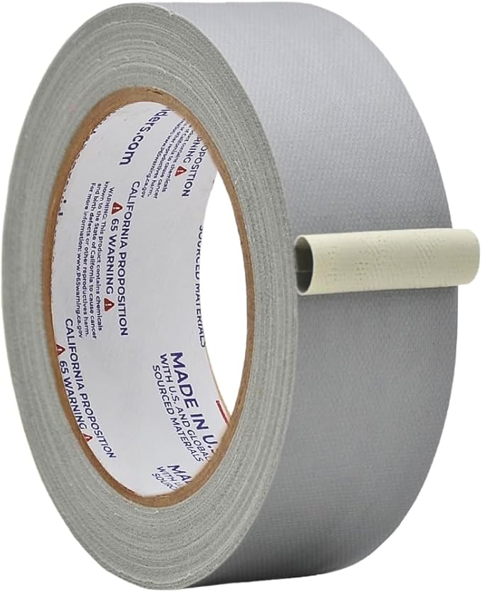 WOD GTC12 Gaffer Tape, Gray Low Gloss Finish Film, 1.5 inch x 60 ft. Residue Free, Non Reflective Cloth Fabric, Secure Cords, Water Resistant, Photography, Filming Backdrop, Production