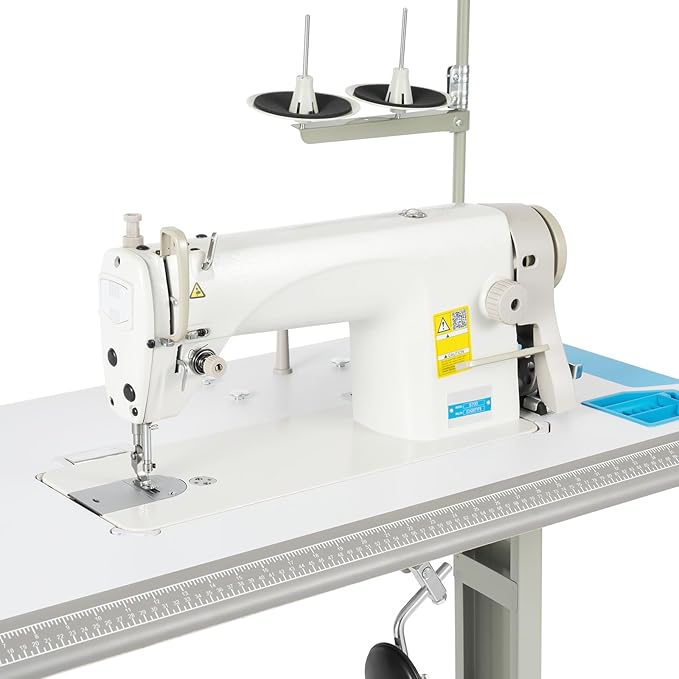 6500RPM Industrial Sewing Machine with Motor, 110V 550W Commercial Heavy Duty Grade Leather Upholstery Sewing Machine Pure Copper Motor Foot Pedal for Tailors Alteration Stores DIY