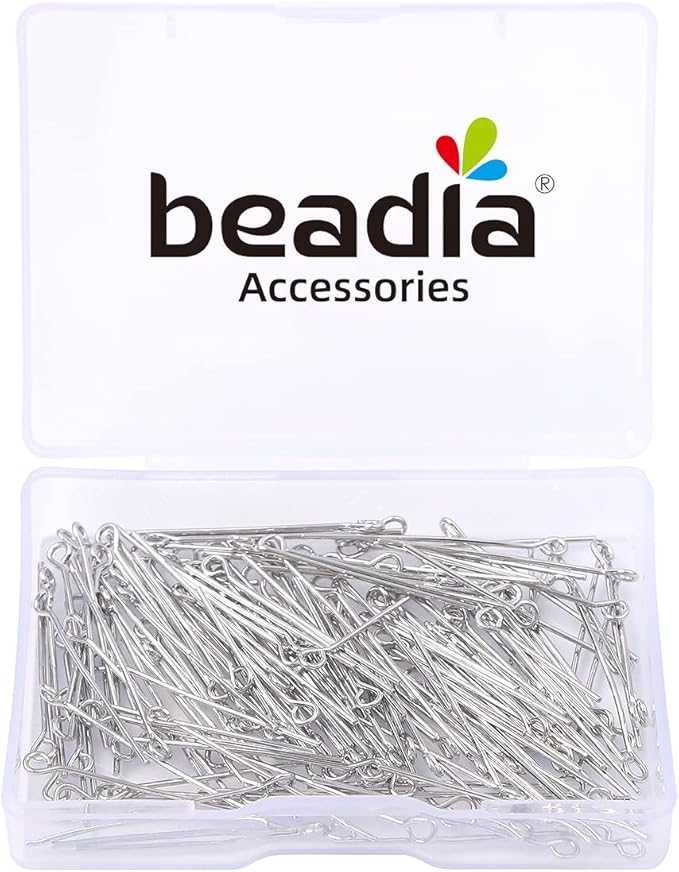 Platinum Plated Open Eye Pins Non Tarnish 30mm 150pcs for Jewelry Making Findings