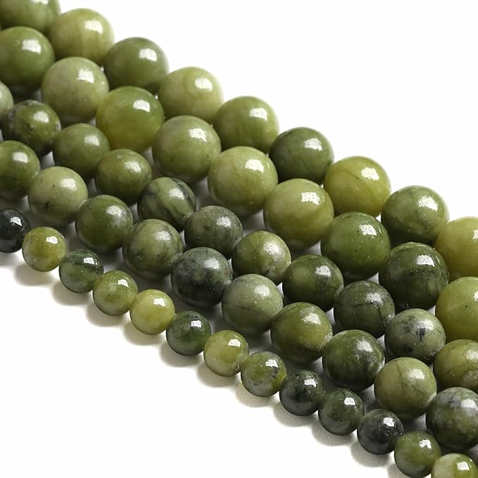 6mm 60pcs Natural Stone Chinese Green Jade Loose Beads for Jewelry Making DIY Bracelet Necklace 1 Strand