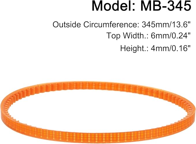 uxcell 4pcs MB Series Standard Sewing Machine Belts MB-345 Motor Drive V Belt, 345mm / 13.6" Outside Circumference