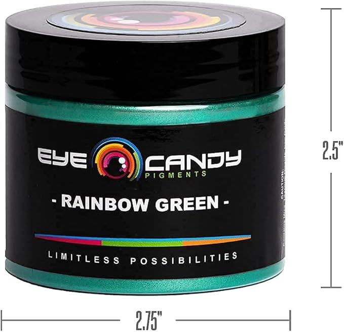 Eye Candy Pigments Premium Green Mica Powder - Rainbow Green (50gr) - for Epoxy, Resin, Soap, Paint, Woodworking, Acrylic Pouring, Bath Bombs, Fishing Lures - DIY Arts and Crafts Additive