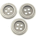 30pcs Metal Buttons Vintage Style Round Buttons 4 Holes Bulk for Clothing DIY Crafts Handmade Buttons Scrapbooking Sewing Decorations 15mm (Antique Silver)