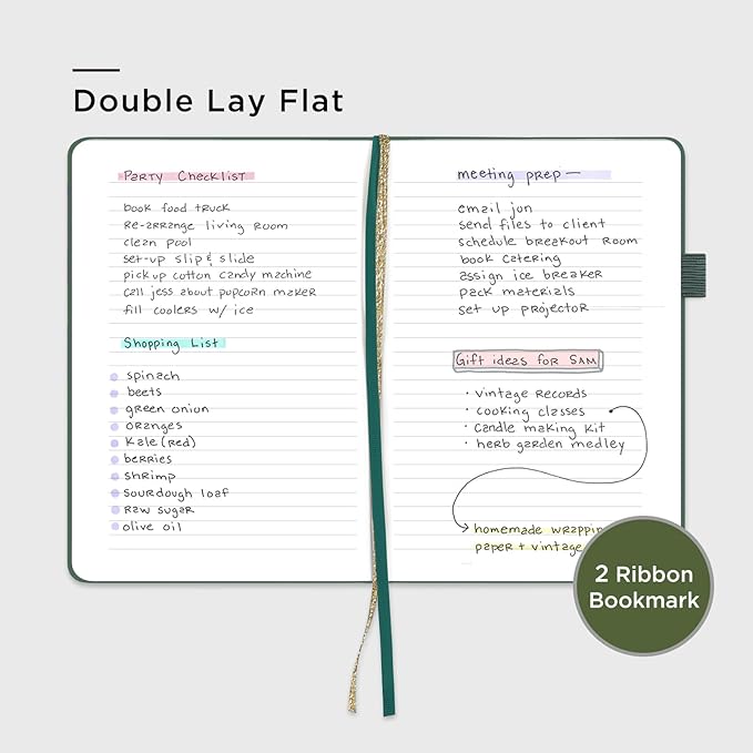 &And Per Se Lined Journal Notebook for Women&Men with Pattern, 160 Pages 100GSM Thick Paper, A5 Hardcover Journals for Writing, 5.7'' x 8'' (Celestial Green)