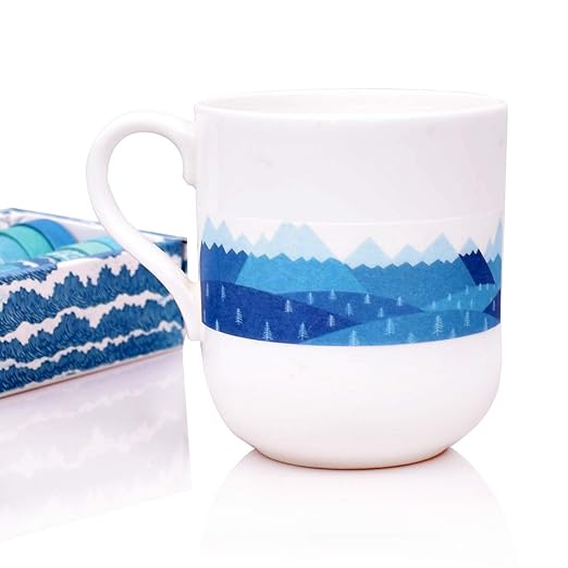 Washi Tape Set of 12 Rolls,Blue Sea Wave Decorative Washi Masking Tape Sets for Craft,Kids,Scrapbook,DIY,Gift Wrapping
