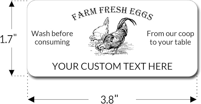 Made in USA-Custom Carton Stickers Labels for Egg, Personalized Egg Carton Sticker Label (Egg Carton Label 8)