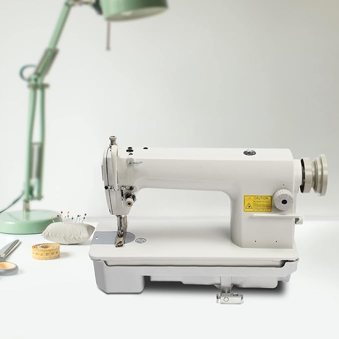 DDL-8700 Industrial Sewing Machine, Automatic Straight Sewing Heavy Duty Sewing Machine, Suitable for Leather Bags Shoes Jeans and Other Thick Materials Sewing Tool, Suitable for Beginners, White