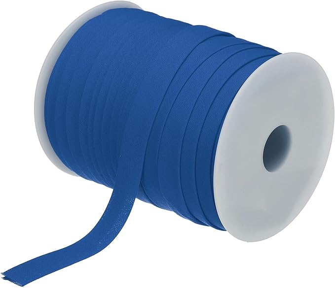 MECCANIXITY 1/2 Inch Double Fold Bias Tape Polyester Continuous Bulk Bias Tape for Sewing,Seaming Quilting Hemming Binding Crafts (Dark Blue 55 Yards)