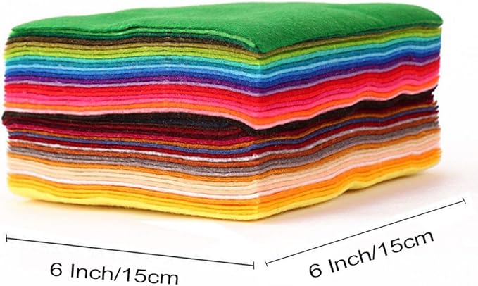YYCRAFT Soft Felt Sheets 6 X 6 Inch Felt Fabric Squares Patchwork Sewing DIY Craft 1.6mm Thick - 20 Color(40 Pack)
