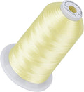 Simthread 5500Yds Embroidery Thread, 5000M High-Yardage 40WT 100% Polyester Thread – 170+ Vivid Colors, High-Speed Rated – Compatible with Brother, Singer, Janome & More - Cream Brown 010