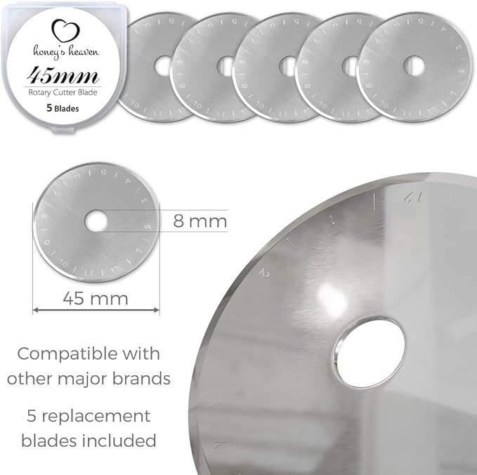 Rotary Cutter Set - Quilting Kit incl. 45mm Fabric Cutter, 5 Replacement Blades - Ideal for Crafting, Sewing, Patchworking, Crochet & Knitting (Lavender, A1 Set (36" x 24"))