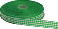 Gingham Ribbon 50 Yard Each Roll 100% Polyester Woven Edge (5/8" x 50 Yards, Green)