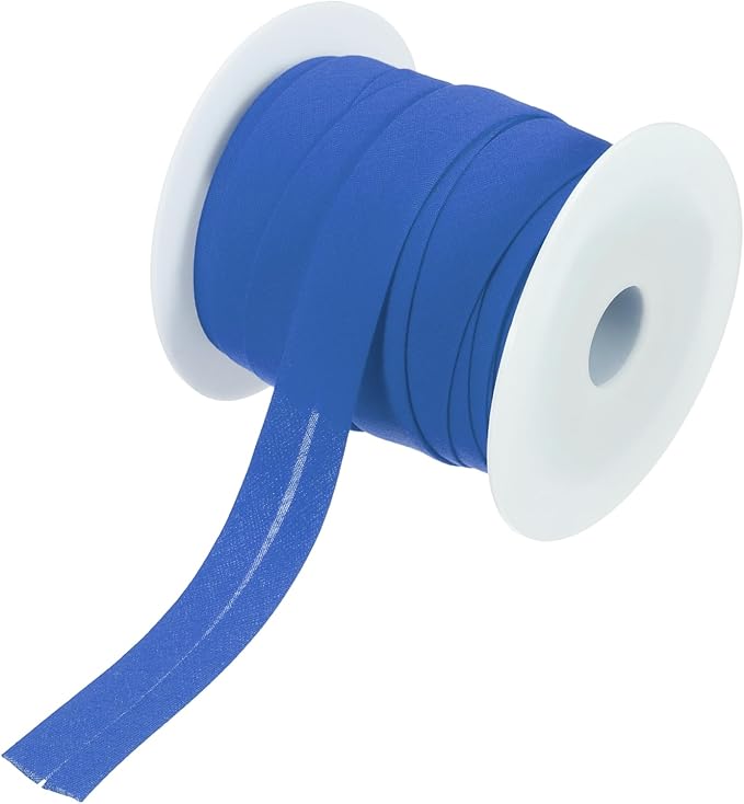 MECCANIXITY 3/4 Inch Single Fold Bias Tape Polyester Continuous Bulk Bias Tape Roll for Sewing, Seaming Quilting Hemming Binding Crafts (Sapphire Blue 25 Yards)