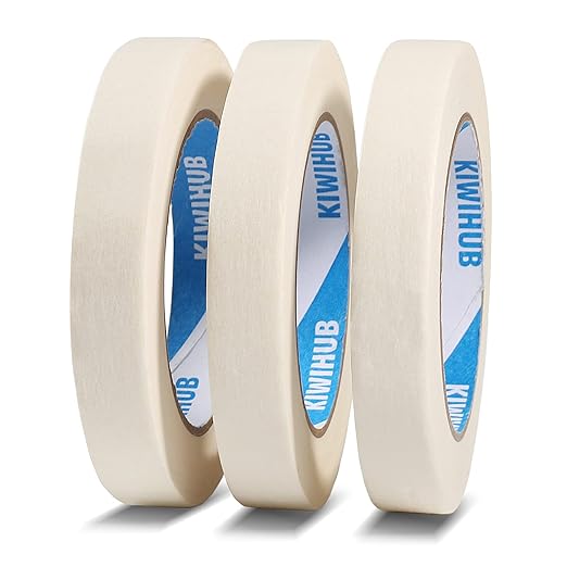 White Painters Tape,0.7" x 60 Yards x 3 Rolls (180 Yards Total) - Medium Adhesive White Masking Tape for Painting,Labeling,DIY Crafting,Decoration and School Projects